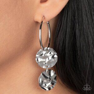 Paparazzi Jewelry Accessories - Sending Shock Waves - Silver Earrings - Vintage